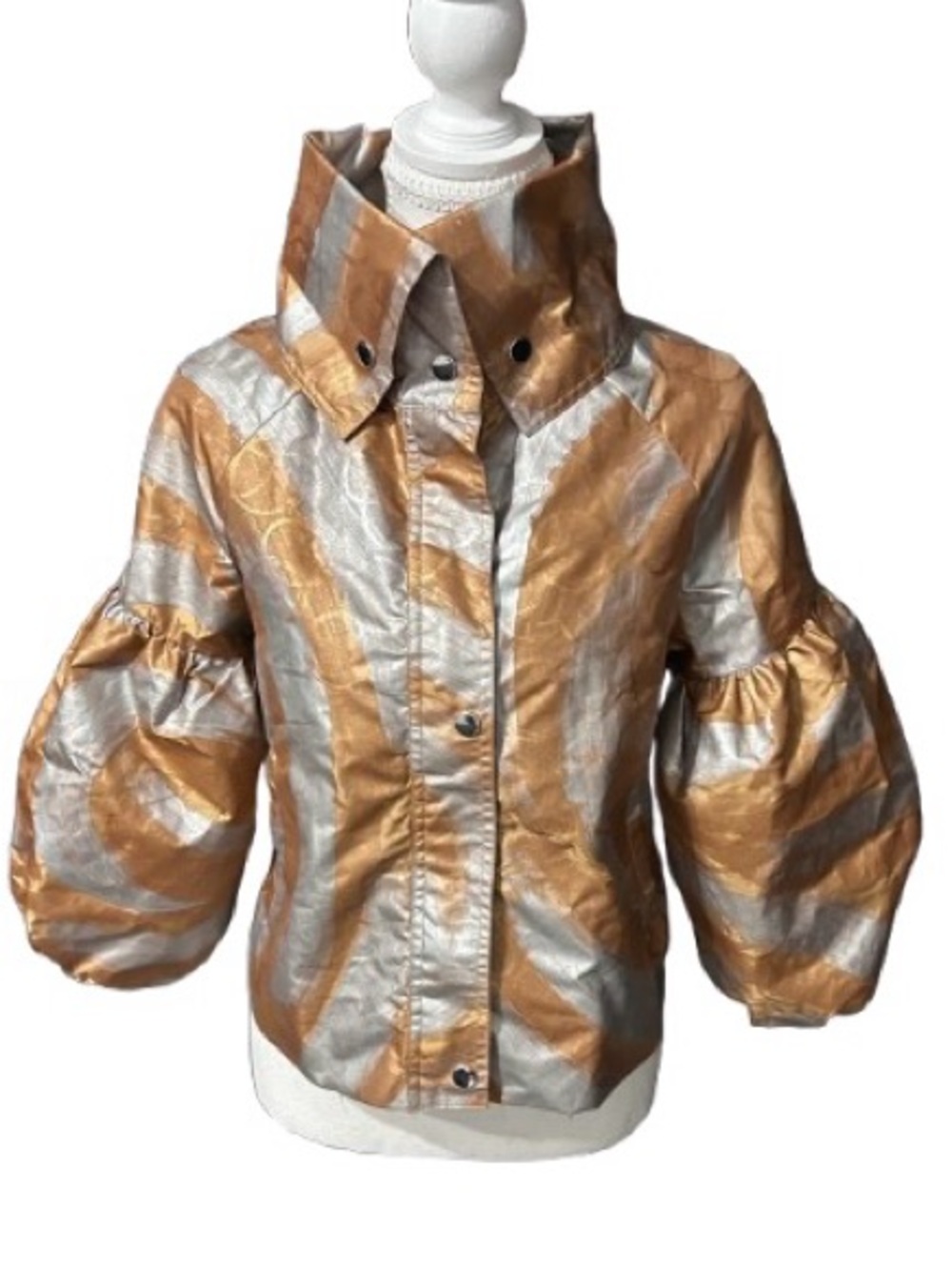 Vintage Lightweight Metallic Puffy Sleeved Jacket SAMUEL DONG Y2K 90s Designer